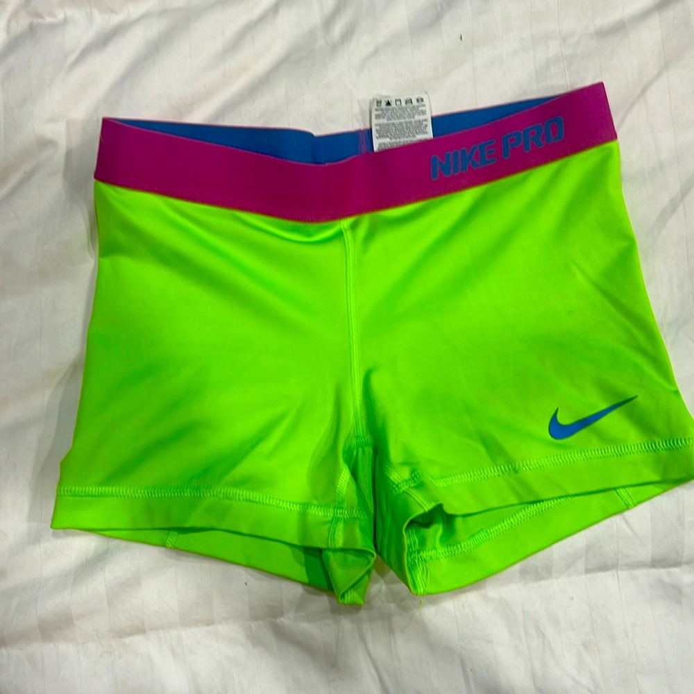 Nike Pro lime green small shorts